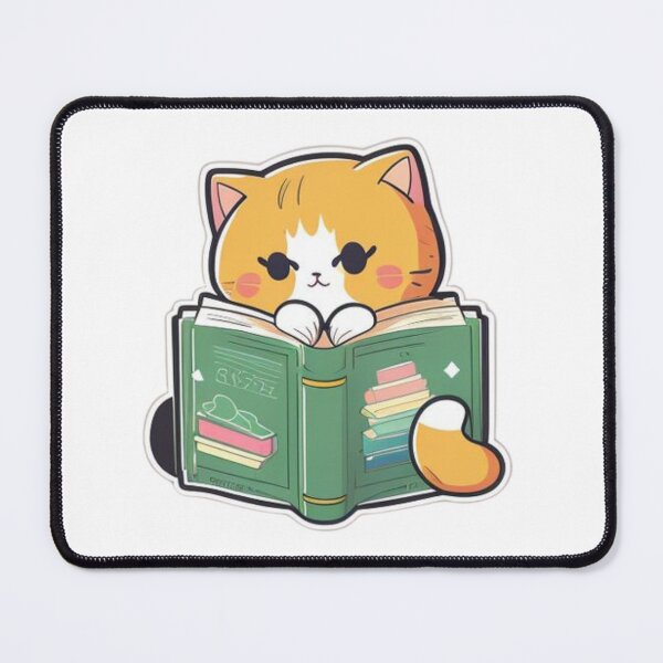 Item preview, sticker cat kawaii books reading 1 designed and sold by Prototyp.
