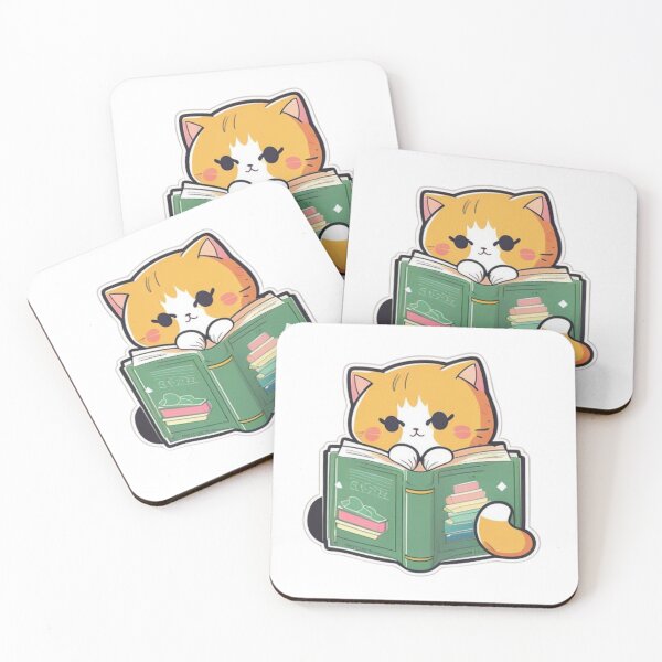 Item preview, sticker cat kawaii books reading 1 designed and sold by Prototyp.