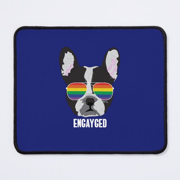 Item preview, ENGAYGED - Funny Boston Terrier Dog Gay Pride Flag designed and sold by Lightfield.