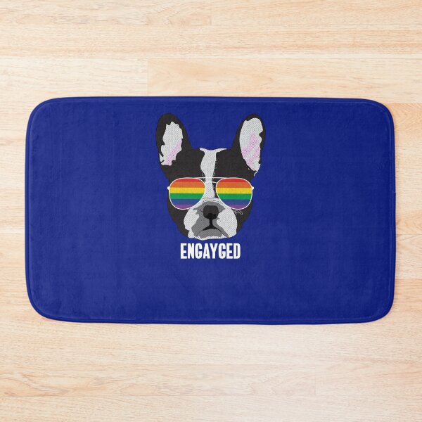 Item preview, ENGAYGED - Funny Boston Terrier Dog Gay Pride Flag designed and sold by Lightfield.