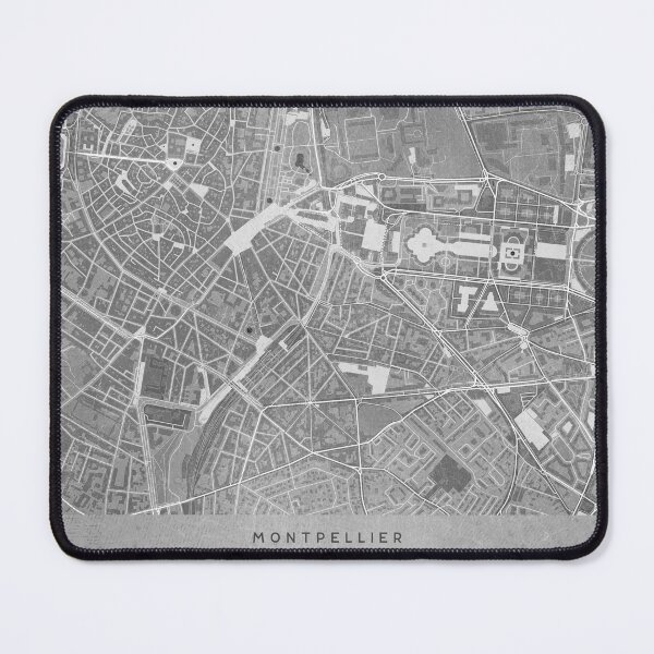 Artikelvorschau, Map of Montpellier downtown (France) in gray vintage style entworfen und verkauft von blursbyai.