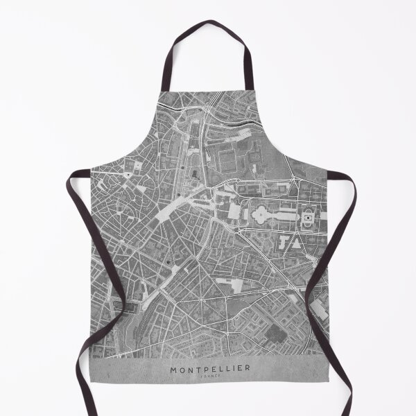 Item preview, Map of Montpellier downtown (France) in gray vintage style designed and sold by blursbyai.