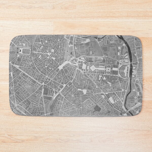 Item preview, Map of Montpellier downtown (France) in gray vintage style designed and sold by blursbyai.