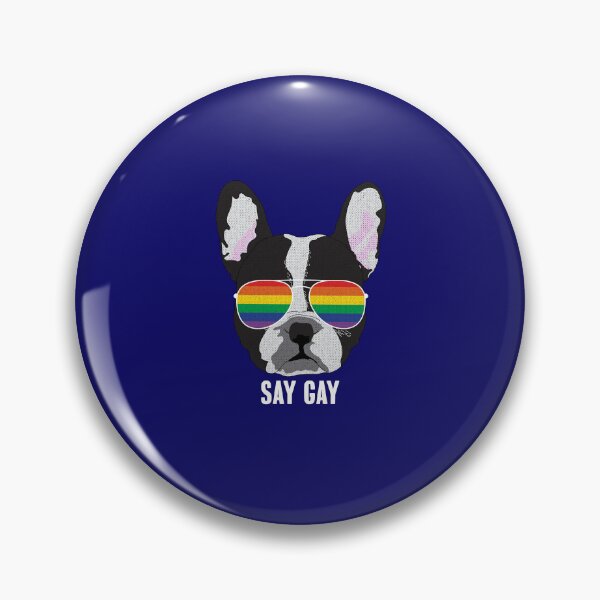 Item preview, SAY GAY - Funny Boston Terrier Dog Gay Pride Flag designed and sold by Lightfield.