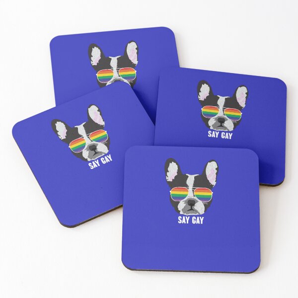 Item preview, SAY GAY - Funny Boston Terrier Dog Gay Pride Flag designed and sold by Lightfield.