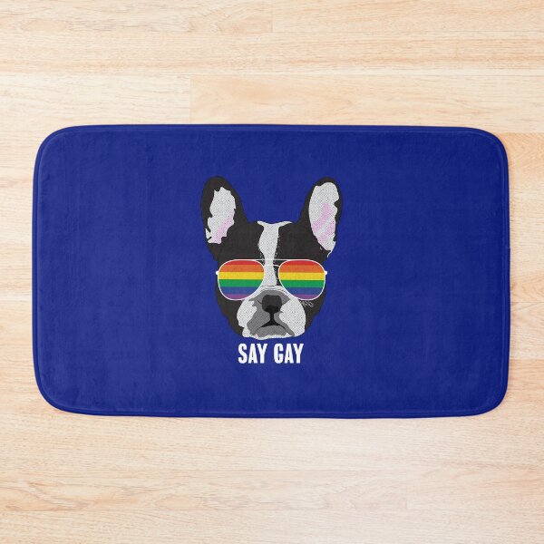 Item preview, SAY GAY - Funny Boston Terrier Dog Gay Pride Flag designed and sold by Lightfield.