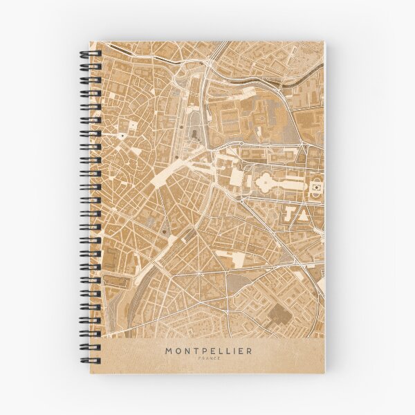 Item preview, Map of Montpellier downtown (France) in sepia vintage style designed and sold by blursbyai.
