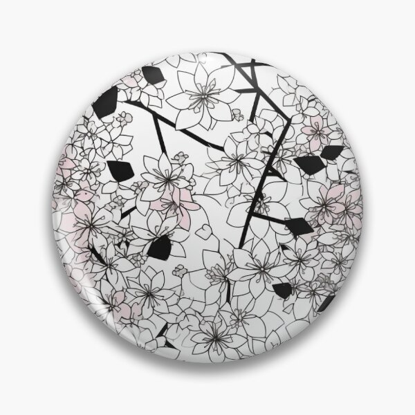 Item preview, Black White and Pink Japanese Cherry Blossom Pattern  designed and sold by StudioTokyo.