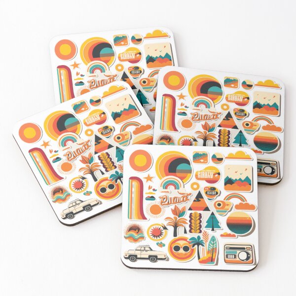 Item preview, trendy 1970s retro style stickers 4 designed and sold by Prototyp.