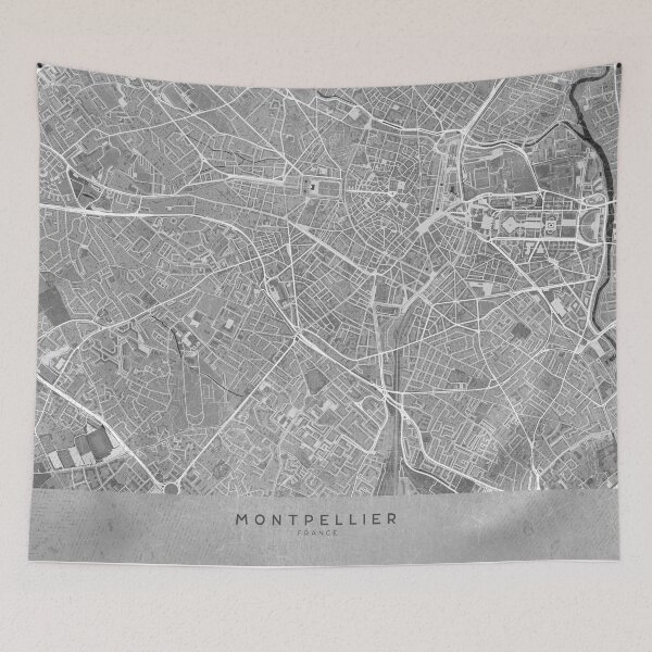 Artikelvorschau, Map of Montpellier (France) in gray vintage style entworfen und verkauft von blursbyai.