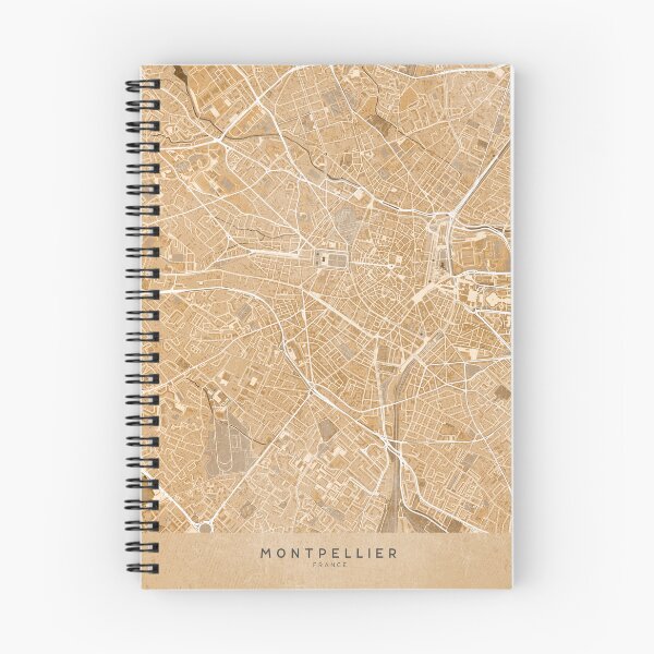 Item preview, Map of Montpellier (France) in sepia vintage style designed and sold by blursbyai.