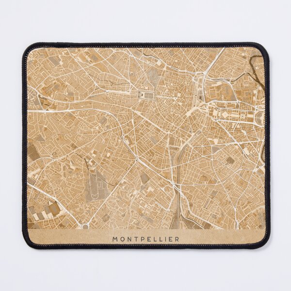 Item preview, Map of Montpellier (France) in sepia vintage style designed and sold by blursbyai.