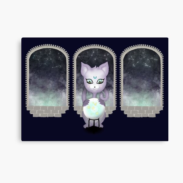Mystic Miku | Crystal Ball & Zodiac | Navy Canvas Print