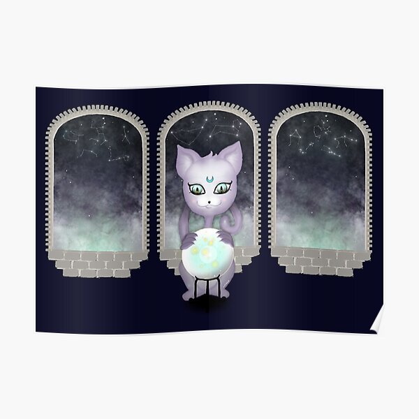Mystic Miku | Crystal Ball & Zodiac | Navy Poster