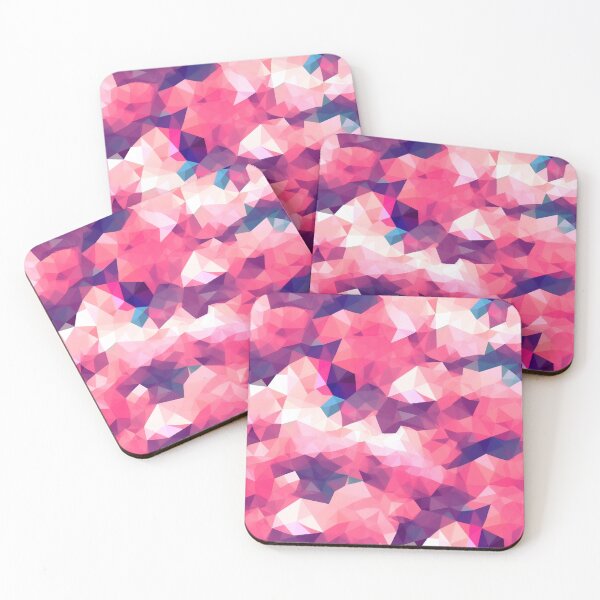 Item preview, Pink fluffy clouds polygon pattern designed and sold by AiBroughtToLife.