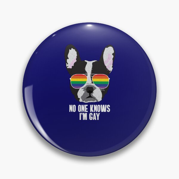 Item preview, NO ONE KNOWS I'M GAY - Funny Boston Terrier Dog Gay Pride Flag designed and sold by Lightfield.