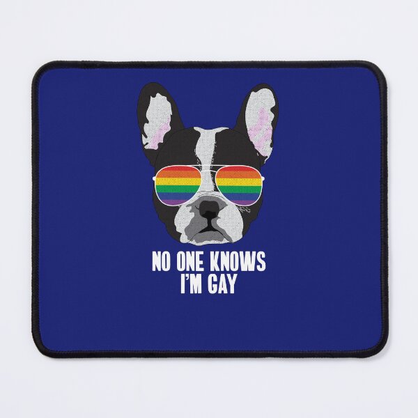 Item preview, NO ONE KNOWS I'M GAY - Funny Boston Terrier Dog Gay Pride Flag designed and sold by Lightfield.
