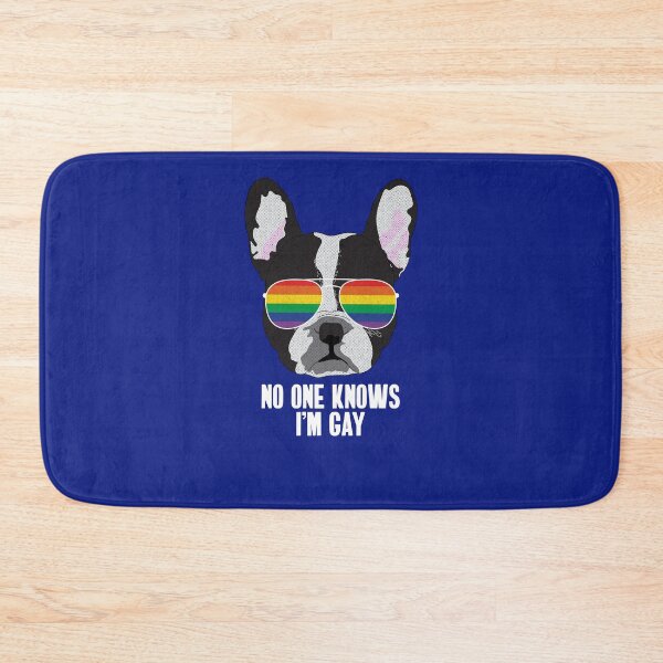 Item preview, NO ONE KNOWS I'M GAY - Funny Boston Terrier Dog Gay Pride Flag designed and sold by Lightfield.