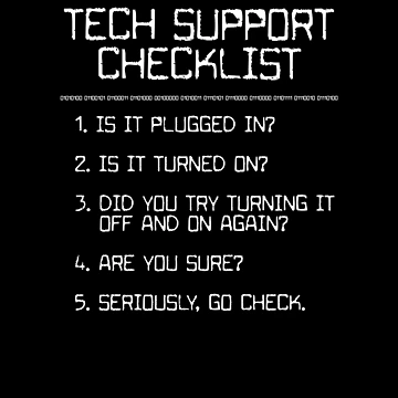 Artwork thumbnail, Tech Support Checklist by TeeTimeGuys