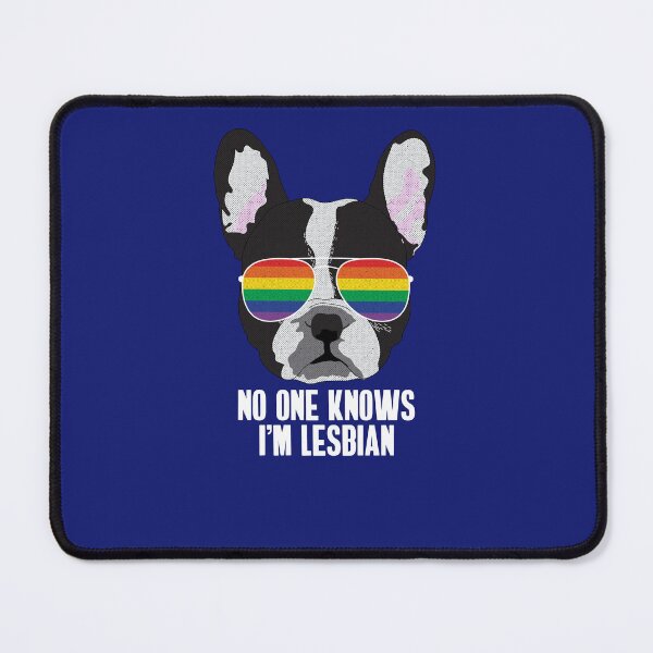 Item preview, NO ONE KNOWS I'M LESBIAN - Funny Boston Terrier Dog Gay Pride Flag designed and sold by Lightfield.