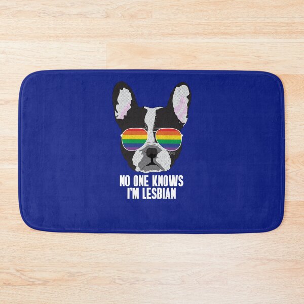 Item preview, NO ONE KNOWS I'M LESBIAN - Funny Boston Terrier Dog Gay Pride Flag designed and sold by Lightfield.
