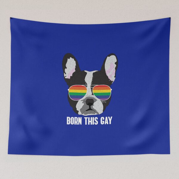 Item preview, BORN THIS GAY - Funny Boston Terrier Dog Gay Pride Flag designed and sold by Lightfield.
