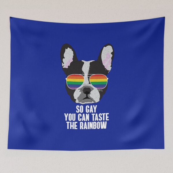 Item preview, SO GAY YOU CAN TASTE THE RAINBOW - Funny Boston Terrier Dog Gay Pride Flag designed and sold by Lightfield.