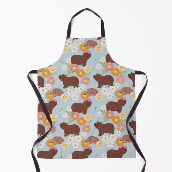 Item preview, Wombat and Echidna Florals in Blue designed and sold by The Wattle Studio.