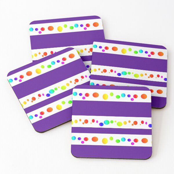 Item preview, Rainbow indigo blue lines and dots | Colorful blue violet stripes designed and sold by lausn.