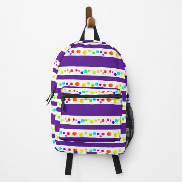 Item preview, Rainbow indigo blue lines and dots | Colorful blue violet stripes designed and sold by lausn.