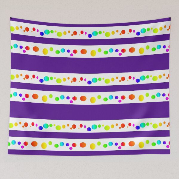 Item preview, Rainbow indigo blue lines and dots | Colorful blue violet stripes designed and sold by lausn.