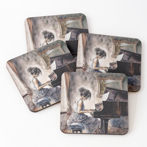 Item preview, Girl playing piano designed and sold by Sicilian-art.
