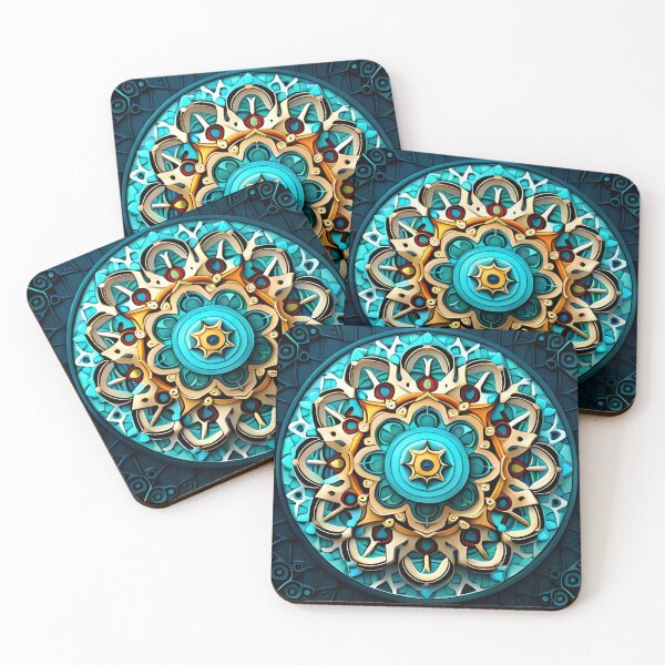 Item preview, Turquoise and Gold Mandala  designed and sold by Ozery.