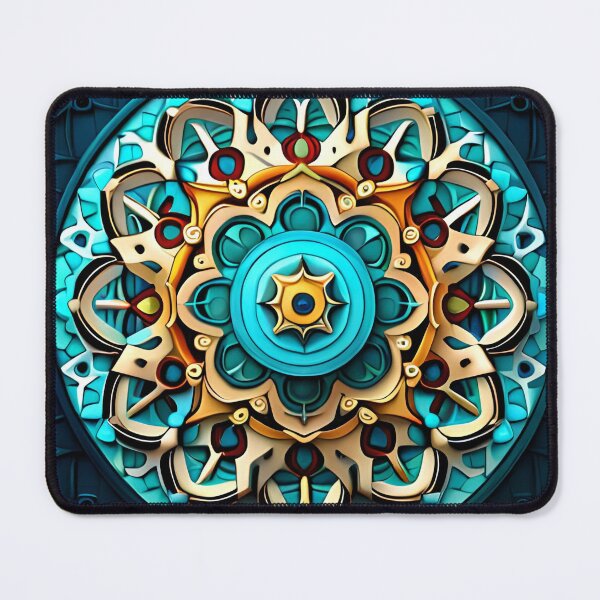 Item preview, Turquoise and Gold Mandala designed and sold by Ozery.