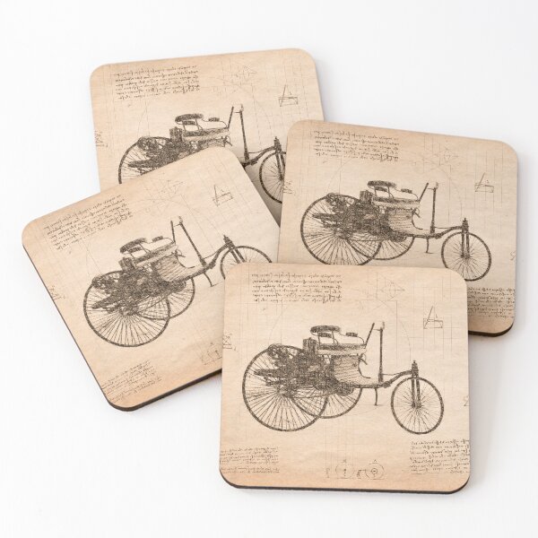 Artikelvorschau, Da Vinci Sketch Art BenzPatentMotorwagen - Vintage entworfen und verkauft von Rayyanz.