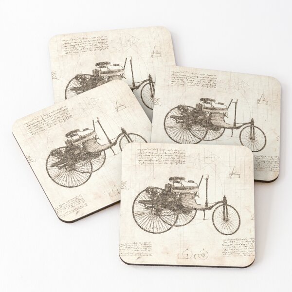 Artikelvorschau, Da Vinci Sketch Art BenzPatentMotorwagen - Papier entworfen und verkauft von Rayyanz.