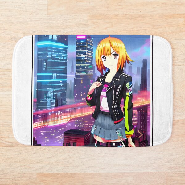 Item preview, Anime blonde girl in the city after the dark designed and sold by HappyMoodDesign.