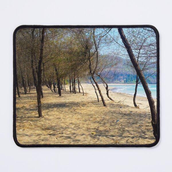 Item preview, Bosque de pinos en la playa de Pacitan con montaña en procedencia designed and sold by kall3bu.