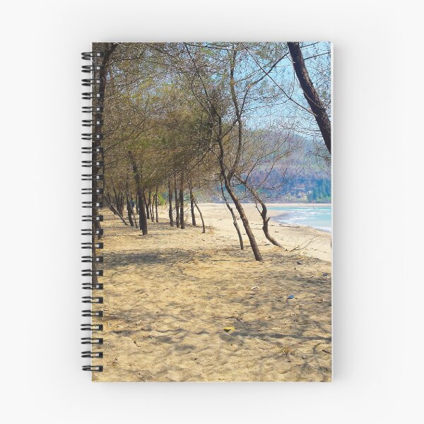 Item preview, Pine tree forest at Pacitan beach with mountain in backround designed and sold by kall3bu.