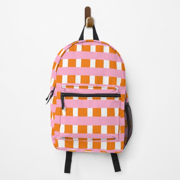 Vista previa del artículo con la obra «Rosa, naranja y blanco, guinga, cuadrícula de cuadros, retro», diseñado y vendido por OneThreeSix.