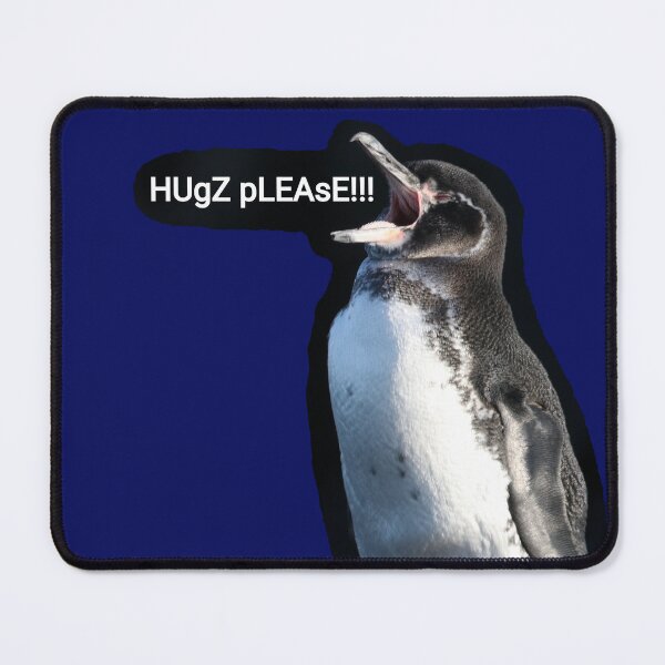 Artikelvorschau, Galapagos Penguin politely asks for hugs (Dark Blue #060D5B Background) entworfen und verkauft von SBPenguins.