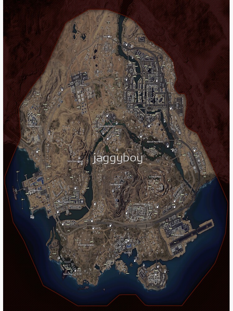 Rebirth island Map - Verdansk Map - Caldera Map Sticker for Sale by  jaggyboy