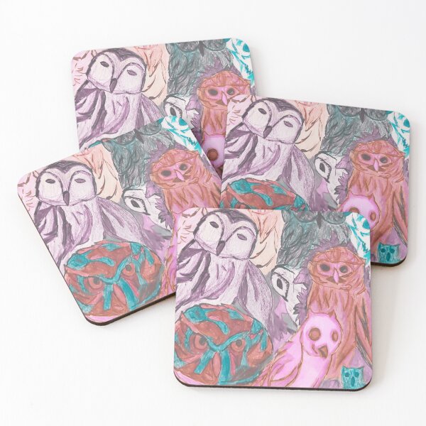 Item preview, Hibiscus Owls Collage designed and sold by India2022.