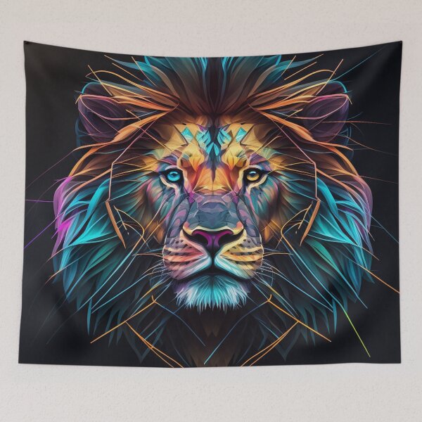 Item preview, Neon Geometric Lion 2 designed and sold by AstroRisq.
