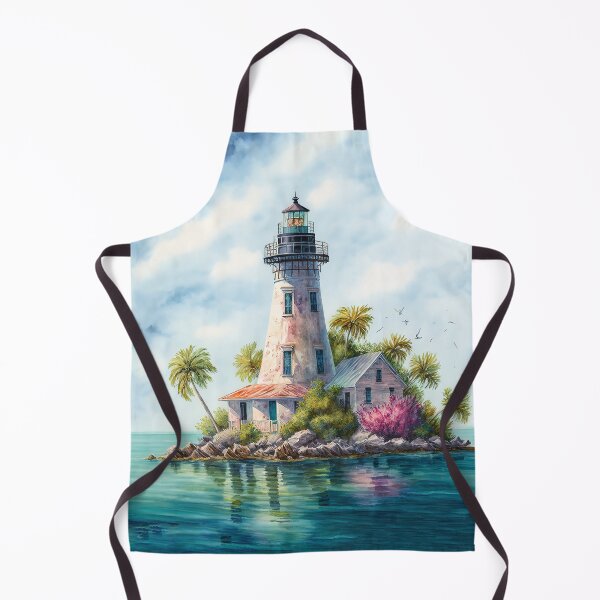 Item preview, Tropical Lighthouse Palm Trees Island Painting designed and sold by tsuttles.