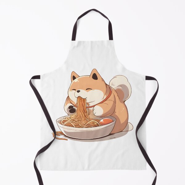 Item preview, Shiba Inu Dog eating Ramen funny cute sticker designed and sold by Jon-Bear.