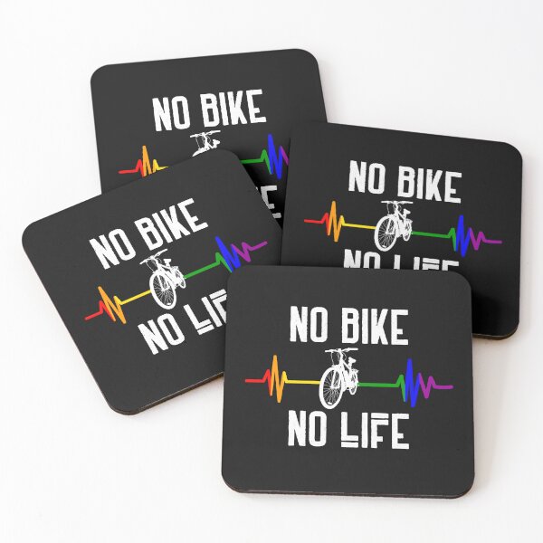 Item preview, No Bike No Life LGBTQ Rainbow Heartbeat Bicycle Lover designed and sold by Luckydesign1975.