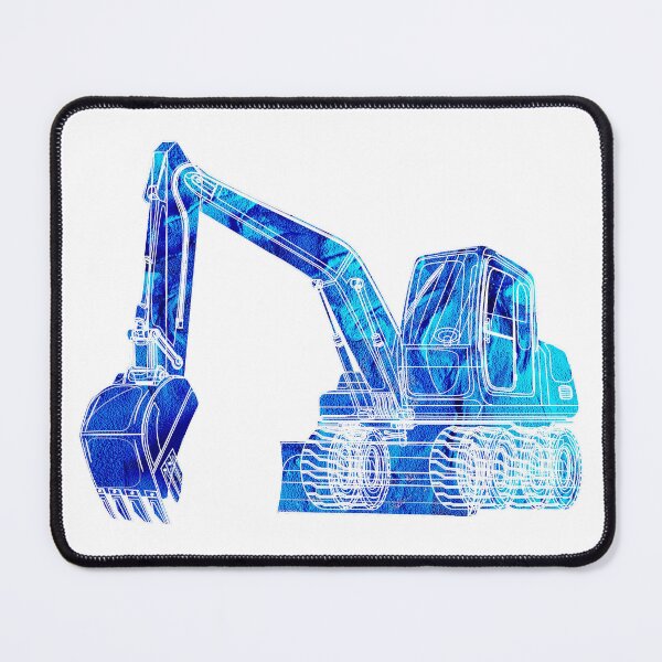 Item preview, excavator, construction vehicle, driving an excavator, graffiti, blue designed and sold by theherbst131313.