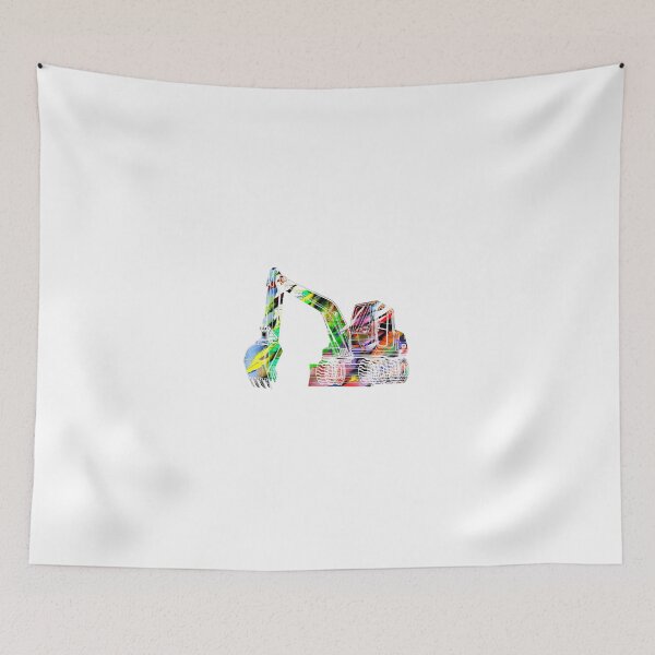 Item preview, excavator, construction vehicle, driving an excavator, graffiti, blue designed and sold by theherbst131313.