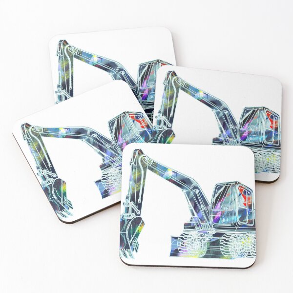 Item preview, excavator, construction vehicle, driving an excavator, graffiti, blue designed and sold by theherbst131313.